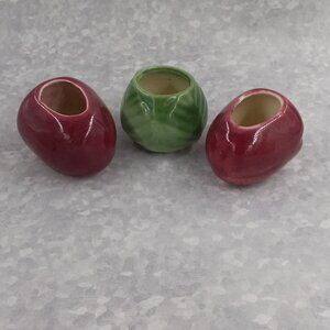 Vintage Small cabbage and tomato vases